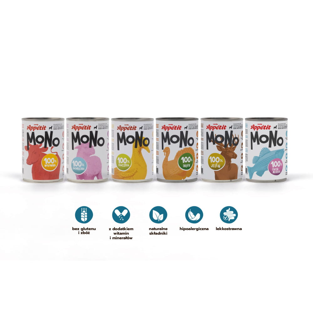 Comfy Appetit Mono Okoń Morski Monoproteinowa Karma Mokra Dla Psa Puszka 400g